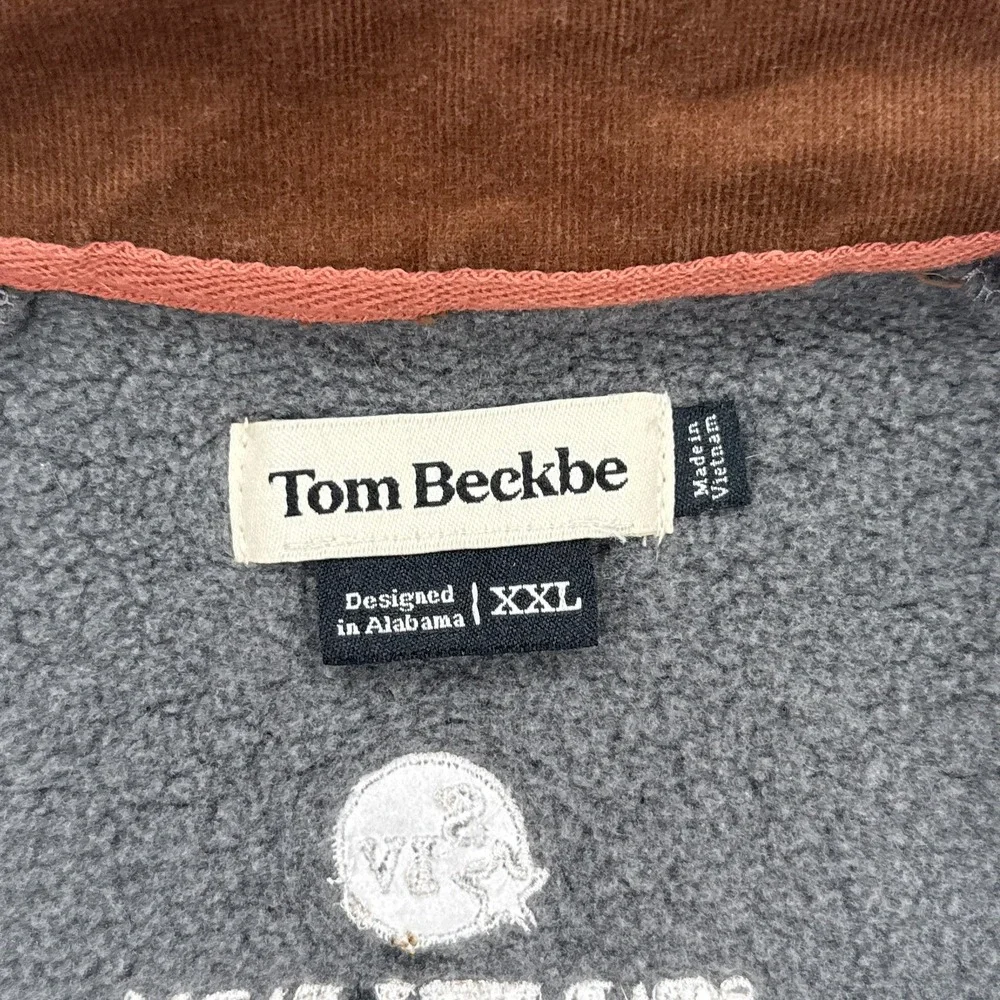 Tom Beckbe Mens Vest XXL Grey Fleece Full Zip Gorpcore Outdoor Sleeveless